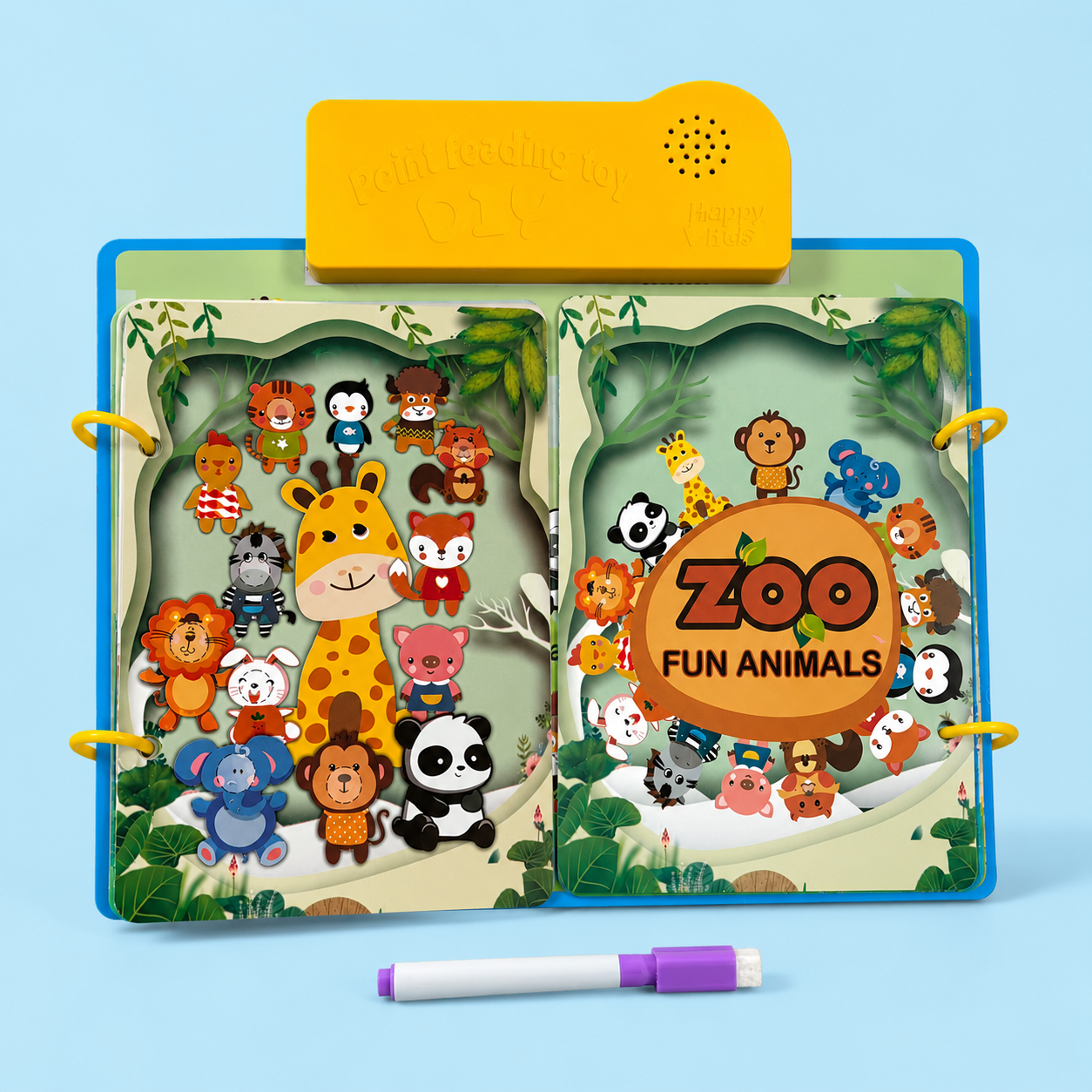 DIY Zoo Animals Point Reading Educational Toy for Kids