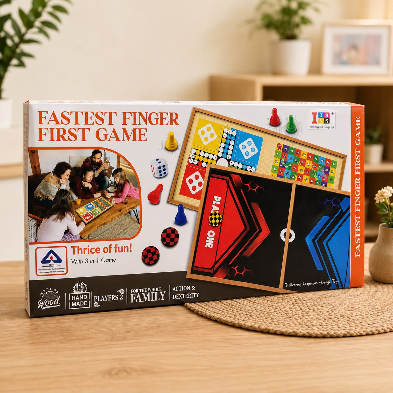 Fastest Finger First Game – 3-in-1 Family Board Game Set