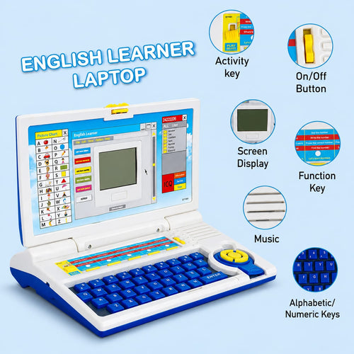 English Learner Educational Laptop Toy for Kids | Interactive Alphabet, Numbers, Music & Learning Activities