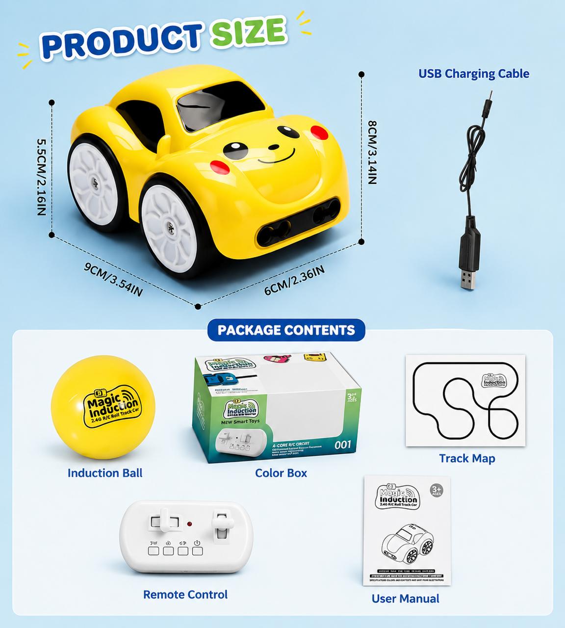 Magic Induction Follow Line RC Car Toy for Kids | 4 Modes Smart Interactive Toy Car with Remote Control