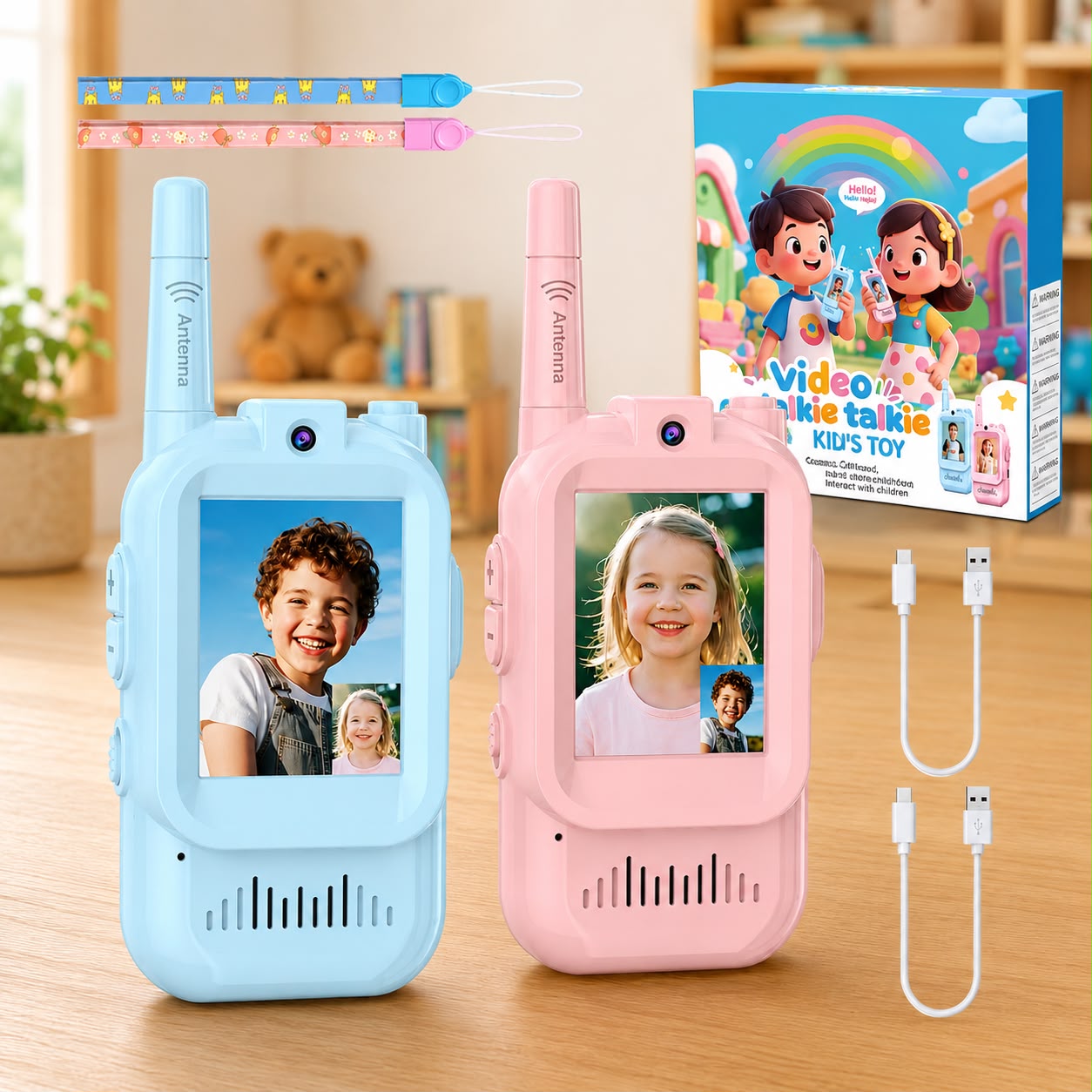 Kids Video Walkie Talkie Toy Set – Rechargeable Two-Way Communication Device for Boys & Girls