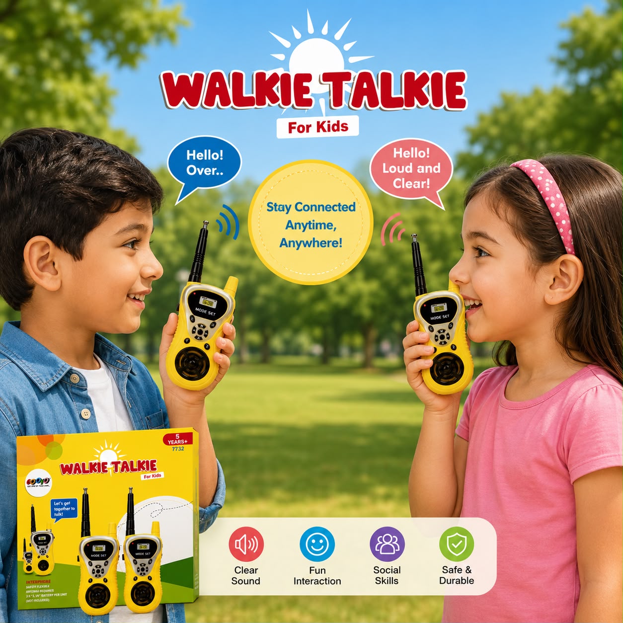 Kids Walkie Talkie Toy Set – Long Range Communication Toy for Boys & Girls (5+ Years)