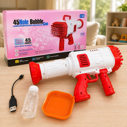 45 Hole Bubble Gun Toy – Automatic Bubble Blaster for Kids