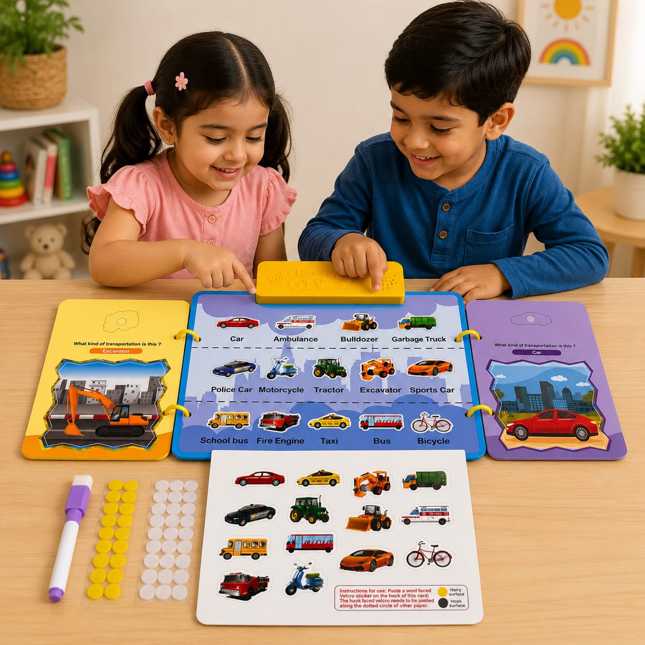 DIY Point Reading Toys – Vehicle Learning Book for Kids