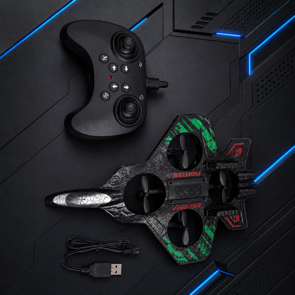 Starfighter RC Drone with LED Lights & 360° Stunt Flying Toy